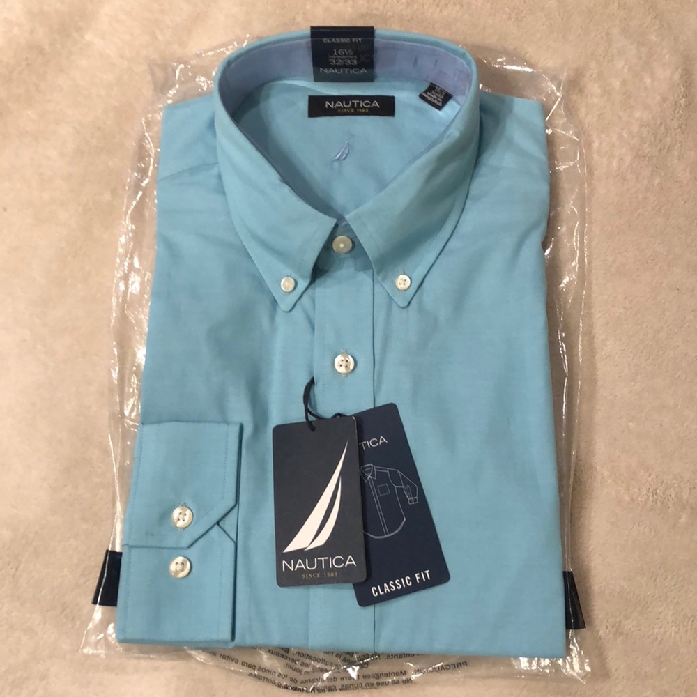 Nautica dress shirt 16.5 32/33 NWT